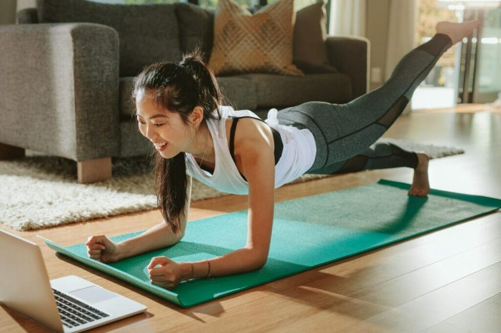 Woman Doing a Workout at Home